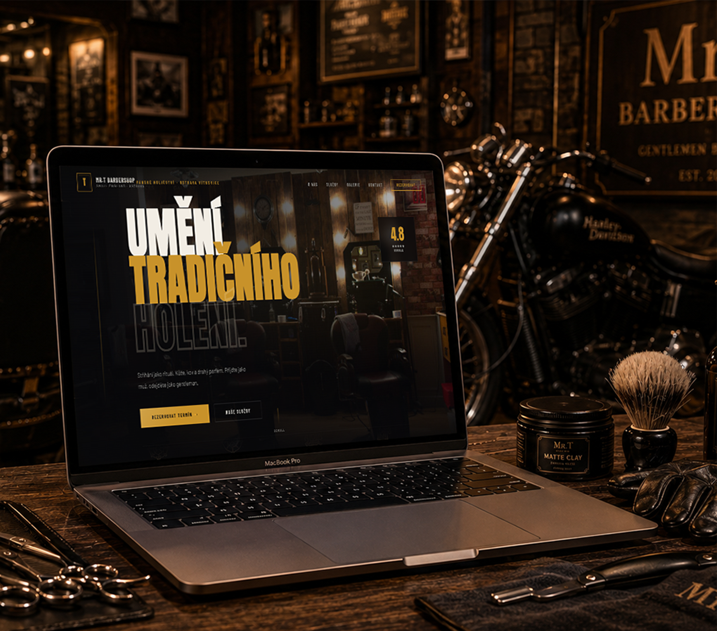 Mr.T Barbershop — ukázka webu
